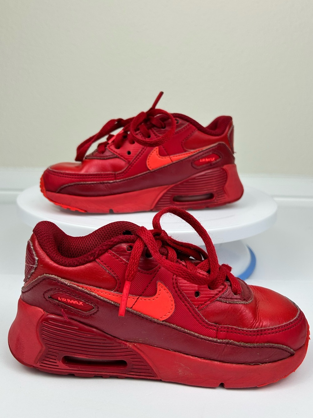Nike Air Max 90 City Special Chicago Kids 10C Red Leather Sneakers CHI Shoes